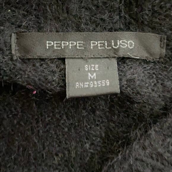 Peppe Peluso Size M Floral Embroidered V Neck Sweater Mohair Wool - Picture 5 of 7